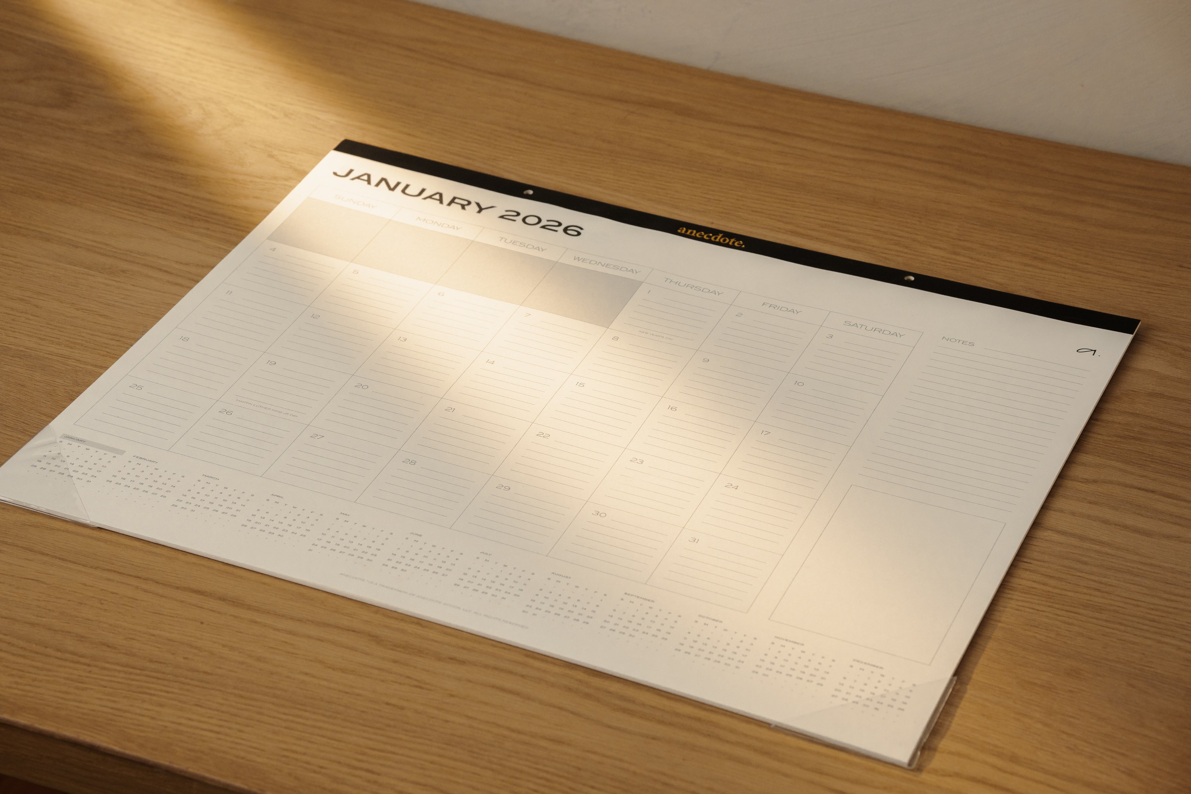 2026 Desk Calendar & Organizer
